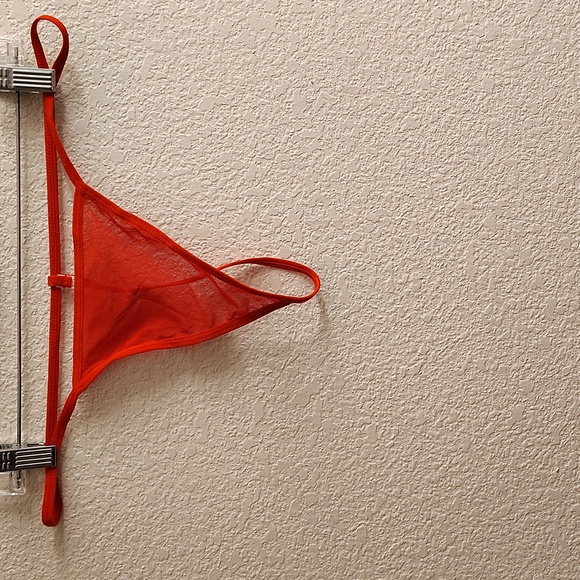 Lingerie 2 Piece Plus XXL Wine Floral Lace Spaghetti Straps Slip & Thong B3 X P - Picture 10 of 13